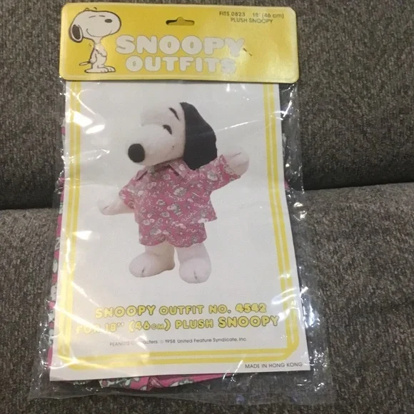 Snoopy Plush Outfit with Pink Pajamas - Picture 1 of 4